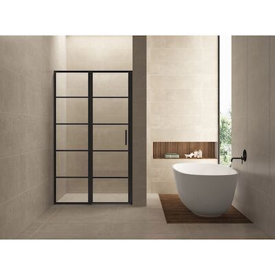 Nisdeur Wiesbaden Horizon met Vast Paneel 80×200 cm 8 mm NANO Mat Zwart