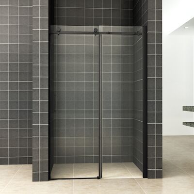 Nisdeur Wiesbaden Schuifbaar 2-Delig 110×200 cm 8 mm Nano Coating Mat Zwart