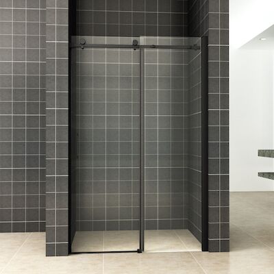 Nisdeur Wiesbaden Schuifbaar 2-Delig 120×200 cm 8 mm Nano Coating Mat Zwart