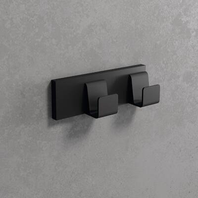 Novellini Frame Dubbele Handdoekhaak 12×3,3×4 cm Mat Zwart