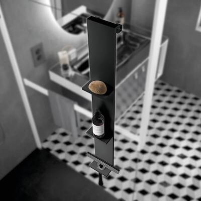 Novellini Frame hangend doucherek 12×7,2x76cm mat zwart
