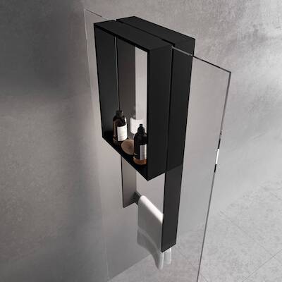 Novellini Frame hangend doucherek 35×17,8x90cm mat zwart