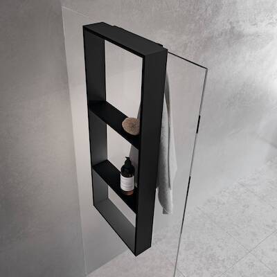 Novellini Frame hangend doucherek 35×8,5x90cm mat zwart