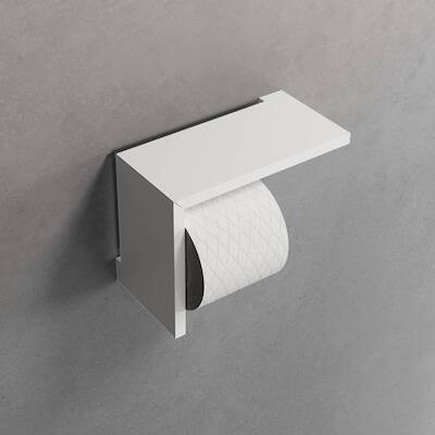 Novellini Frame toiletrolhouder met planchet 21,2×9,7×16,1cm mat wit