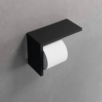 Novellini Frame toiletrolhouder met planchet 21,2×9,7×16,1cm mat zwart