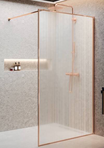 Novellini H Art HP Inloopdouche 97-98,5×200 cm Brushed Bronze Helder Glas