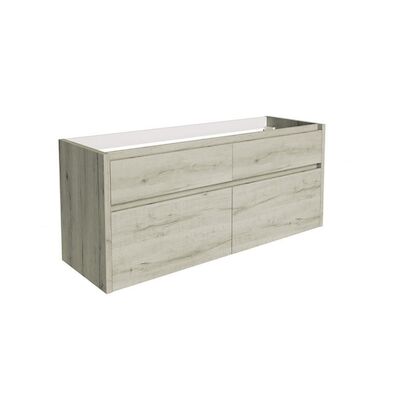 Onderkast Allibert Aston 140x46x59,8 cm Vier Soft-Close Lades Vintage Eiken (bijpassende wastafel optioneel)