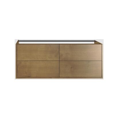 Onderkast Allibert Marny 120×53,5×47,2 cm met Vier Lades Eik Arlington (dubbele wastafel optioneel)
