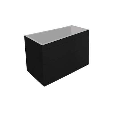 Onderkast Best Design Beauty Greeploos 80 cm Softclose Mat Zwart Incl. Wastafelblad (Keuze uit 4 kleuren)