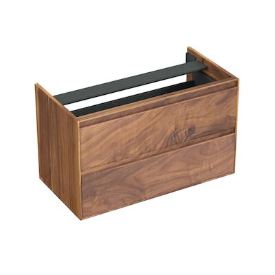 Onderkast Forzalaqua Reno 100x51x60 Cm 2 Lades Softclose Noten Pure Walnut