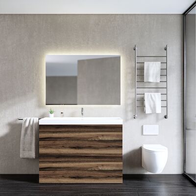 Onderkast Gliss Design Hades 2 Softclose Laden 120×84.5x45cm Ruw Eiken (wastafel keuze)