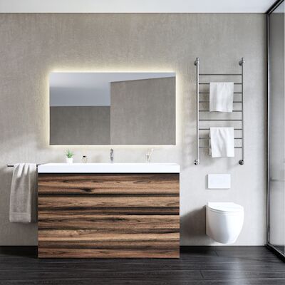 Onderkast Gliss Design Hades 2 Softclose Laden 140×84.5x45cm Ruw Eiken (wastafel keuze)