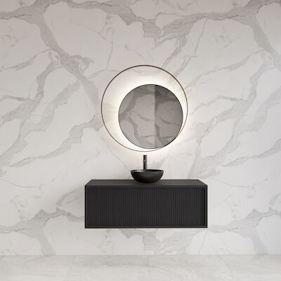 Onderkast Gliss Design Heronimus 100x45x35 cm Met Topplaat Black Veneer