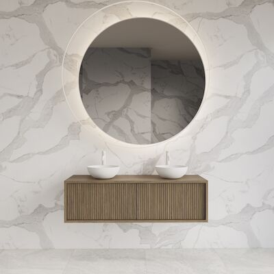 Onderkast Gliss Design Heronimus 120x45x35 cm 2 Laden Met Topplaat Ash Grey