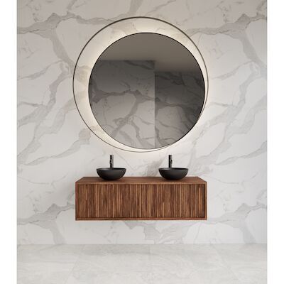 Onderkast Gliss Design Heronimus 120x45x35 cm 2 Laden Met Topplaat Walnut