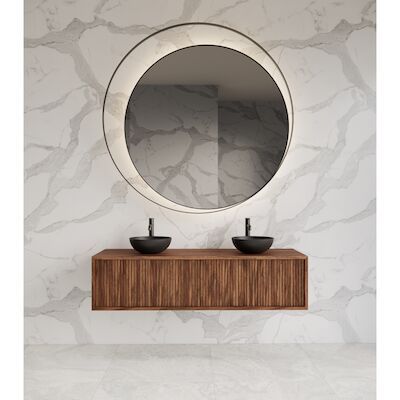 Onderkast Gliss Design Heronimus 140x45x35 cm 2 Laden Met Topplaat Walnut