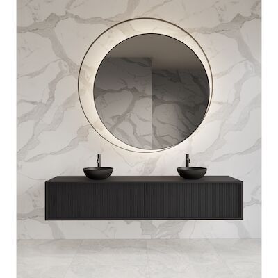 Onderkast Gliss Design Heronimus 180x45x35 cm 2 Laden Met Topplaat Black Veneer