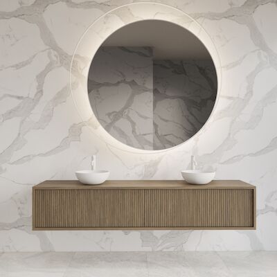 Onderkast Gliss Design Heronimus 200x45x35 cm 2 Laden Met Topplaat Ash Grey