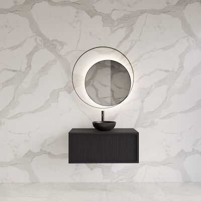 Onderkast Gliss Design Heronimus 70x45x35 cm Met Topplaat Black Veneer