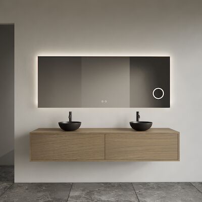 Onderkast Gliss Design Joa Ash Grey 200 CM 2 Laden Incl.Topplaat