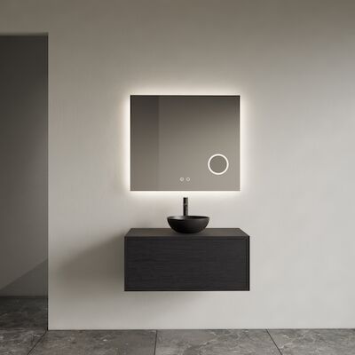 Onderkast Gliss Design Joa Black Veneer 60 CM Incl. Topplaat
