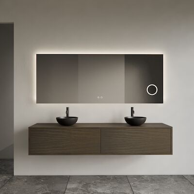 Onderkast Gliss Design Joa Charcoal 200 CM 2 Laden Incl.Topplaat