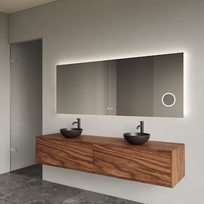 Onderkast Gliss Design Joa Walnut 180 CM 2 laden Incl. Topplaat