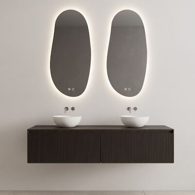 Onderkast Gliss Design Timotheus 160 CM 2 Lades Incl Topplaat Charcoal