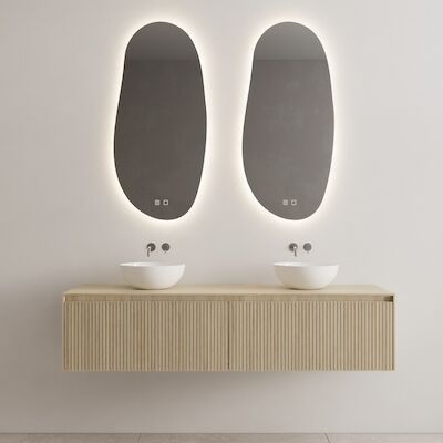 Onderkast Gliss Design Timotheus 160 CM 2 Lades Incl Topplaat Corn Silk