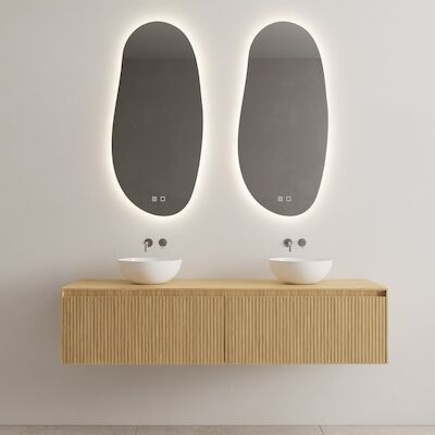 Onderkast Gliss Design Timotheus 160 CM 2 Lades Incl Topplaat Pure