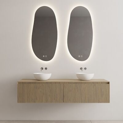 Onderkast Gliss Design Timotheus 180 CM 2 Lades Incl Topplaat Ash Grey