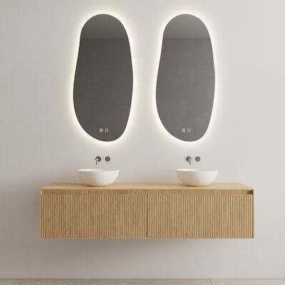 Onderkast Gliss Design Timotheus 200 CM 2 Lades Incl Topplaat Castle Brown
