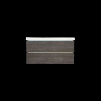 Onderkast Sanilux Trendline Met Greeplijst Aluminium 120x47x52 Cm Silver Oak