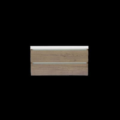 Onderkast Sanilux Trendline Met Greeplijst Aluminium 120x47x52 Cm Tabak Oak