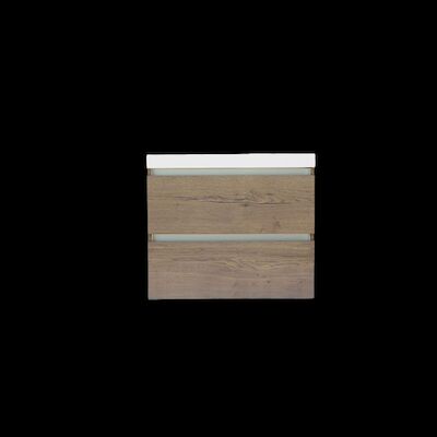 Onderkast Sanilux Trendline Met Greeplijst Aluminium 60x47x52 Cm Tabak Oak