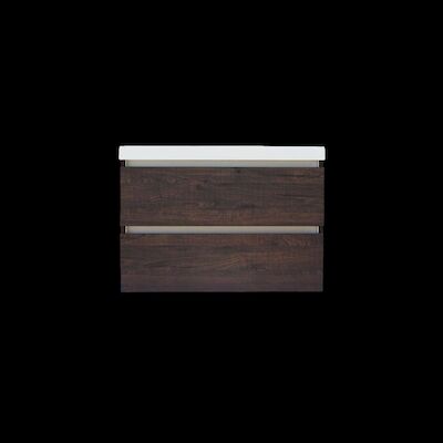 Onderkast Sanilux Trendline Met Greeplijst Aluminium 80x47x52 Cm Brown Oak