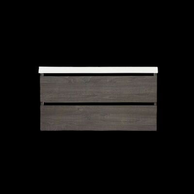Onderkast Sanilux Trendline Met Greeplijst Mat Zwart 120x47x52 Cm Silver Oak