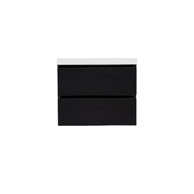 Onderkast Sanilux Trendline Met Greeplijst Mat Zwart 60x47x52 Cm Black Oak