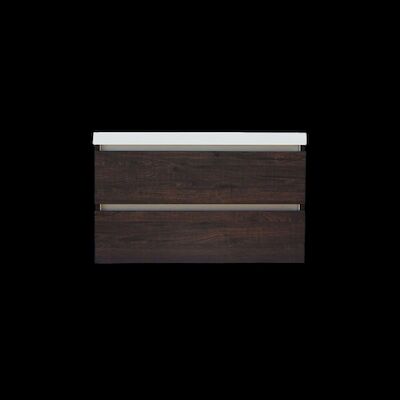 Onderkast Trendline Met Greeplijst Aluminium 100x47x52 Cm Brown Oak