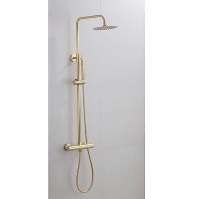 Opbouw Regendouche Set BWS Gold Ronde Hoofddouche 30 cm Mat Goud