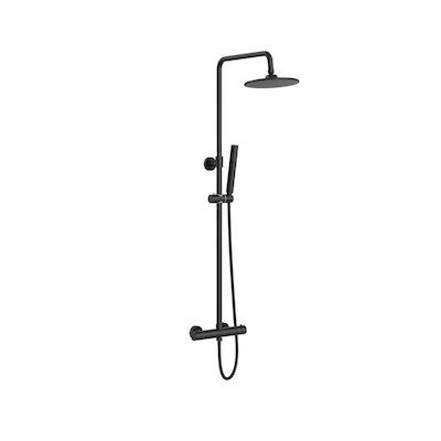 Opbouw Regendouche Set BWS Lusso Thermostatisch Hoofddouche 30 cm Rond Mat Zwart