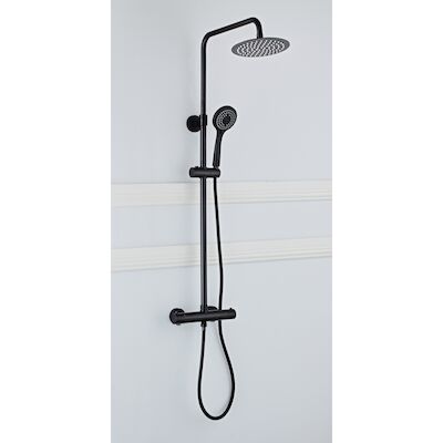 Opbouw Regendouche Set BWS Nero 20 cm met 3 Standen Handdouche Mat Zwart