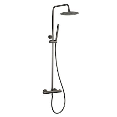 Opbouw Regendoucheset BWS Isa Eco 25 cm Hoofddouche Thermostatisch Gunmetal