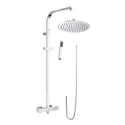 Opbouw Regendoucheset Lacus Linosa 101×45 cm Verchroomd Messing met Ovale Hoofddouche