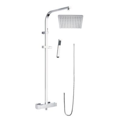 Opbouw Regendoucheset Lacus Linosa 101×45 cm Verchroomd Messing met Rechthoekige Hoofddouche