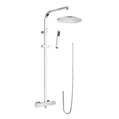 Opbouw Regendoucheset Lacus Linosa 101×45 cm Verchroomd Messing met Ronde Hoofddouche