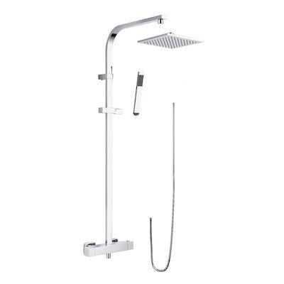 Opbouw Regendoucheset Lacus Linosa 101×45 cm Verchroomd Messing met Vierkante Hoofddouche