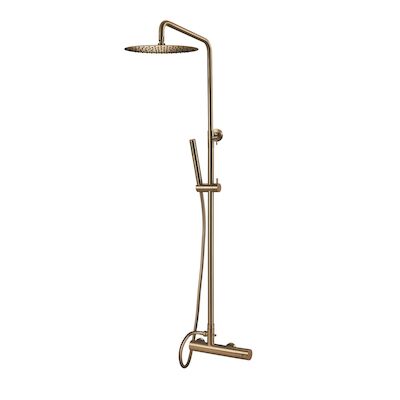 Opbouw Regendoucheset Qisani Flow Thermostatisch Geborsteld Goud
