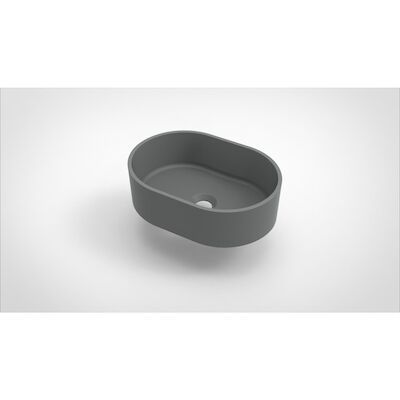 Opbouw Waskom Arcqua Case Ovaal 40×28 cm Mat Grijs