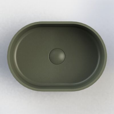 Opbouw Waskom Arcqua Case Ovaal 40×28 cm Mat Groen